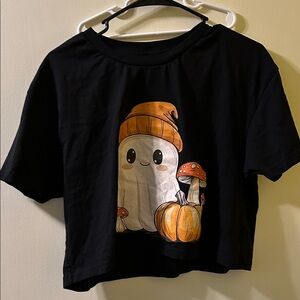 Hot Topic Black Graphic Crop Top